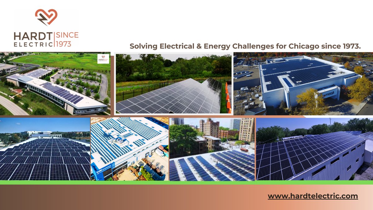 HardtElectric's tweet image. Hardt Electric specializes in energy solutions that make business sense in Chicago. If your looking to lower energy costs, reduce your carbon footprint or invest in infrastructure with a great ROI - consider solar.
hardtelectric.com

#Solar #chicagobusiness #chicagobuilding