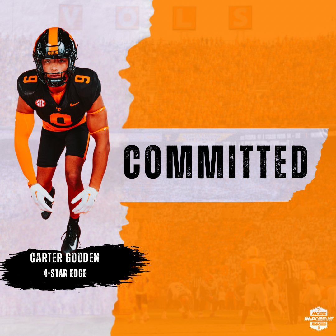 More_Issues's tweet image. BREAKING: 4⭐️ EDGE Carter Gooden has flipped his commitment from UCLA to Tennessee.🍊