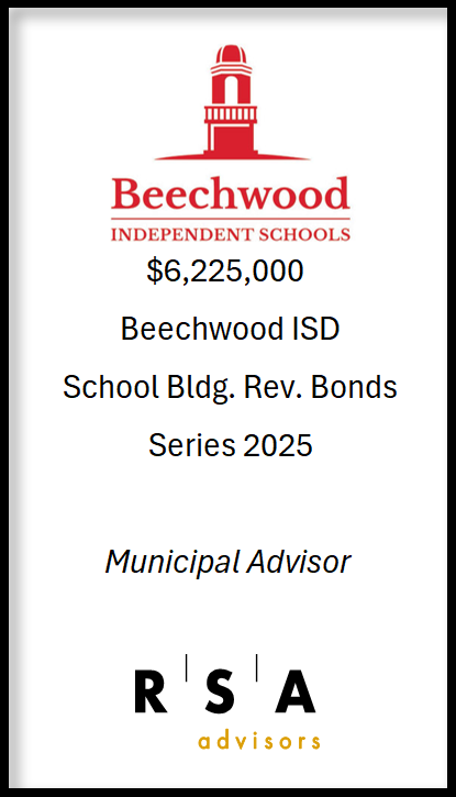 RSA_Advisors's tweet photo. RSA completed a successful bond sale today for Beechwood Independent Schools. We had a pleasure working with the district and look forward to future projects! https://t.co/PB0qmokGVR