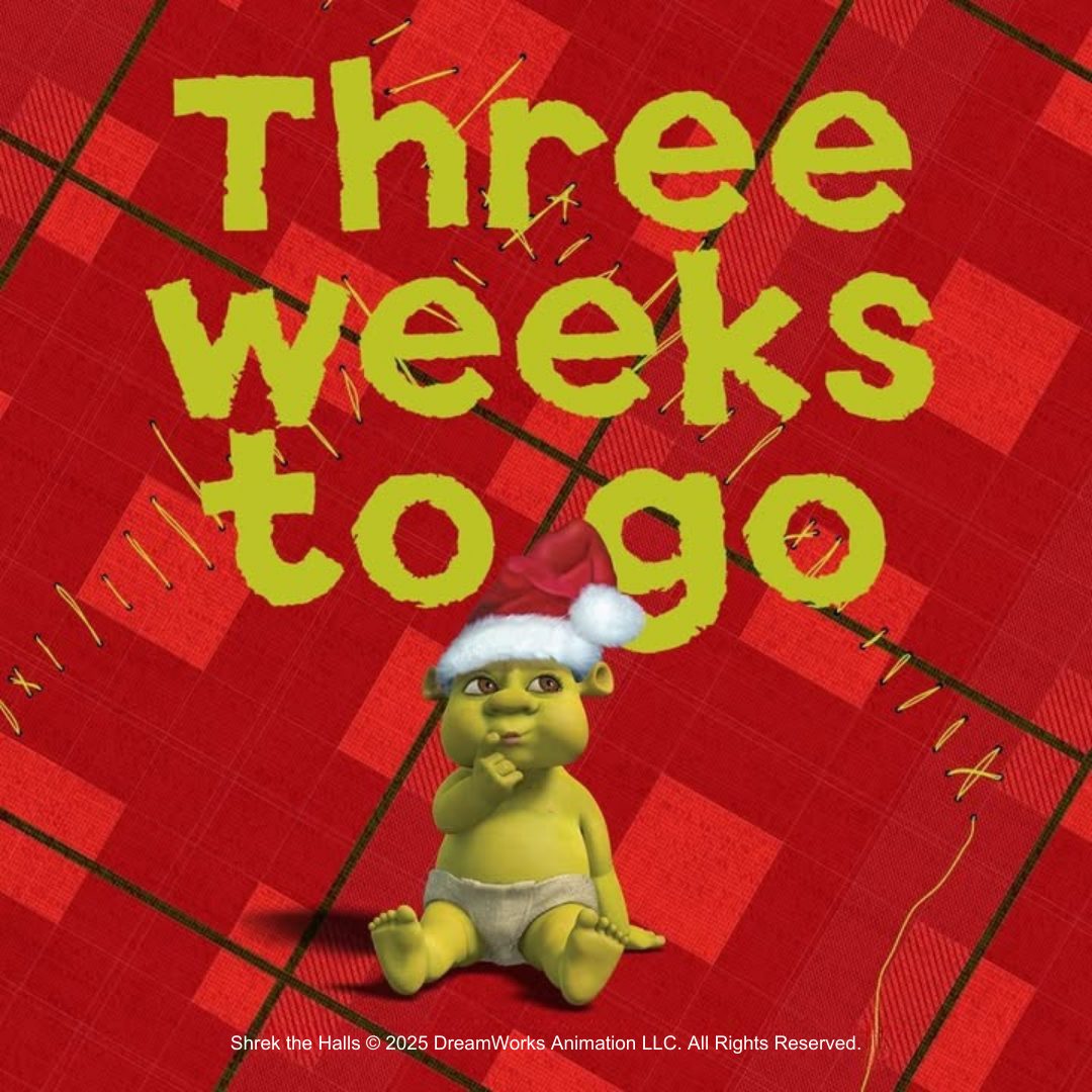 Three weeks until CHRISTMAS! Not long now little ogres 🤭​
#ShrekChristmas