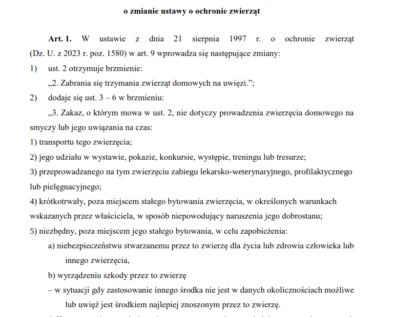 1/4 Na szybko - projekt Nawrockiego NIE likwiduje łańcuchów.
Wystarczy powiedzieć, że "Fafik nerwowo reaguje na klatkę" - i łańcuch staje się legalny, art. 1 pkt 5, lit b.: