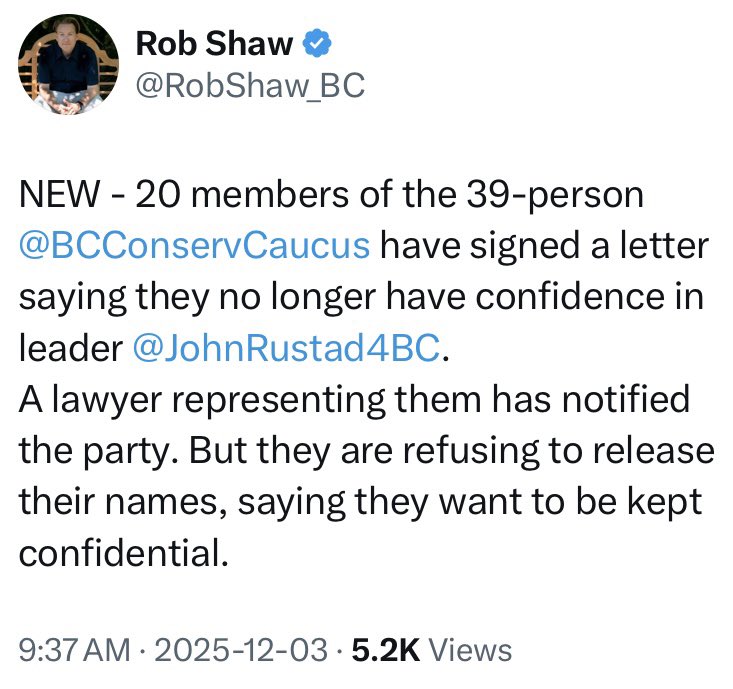 Sensfan001Kevin's tweet image. The #BCConservative coup … no names please

x.com/robshaw_bc/sta…

Seems that there may be room for a #BCLiberal rebirth … or even the #Socreds

#BCPoli