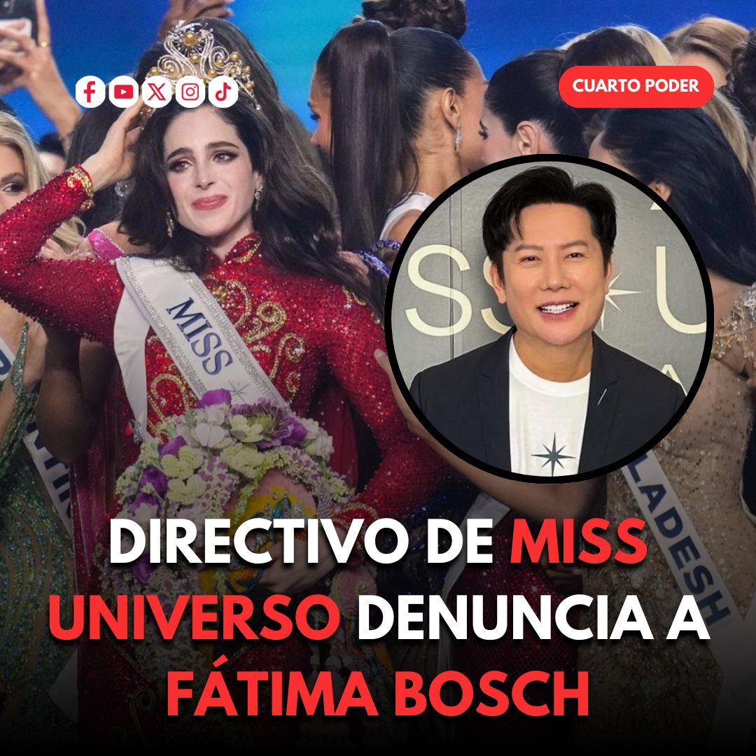 CuartoPoderMX's tweet image. Directivo de #MissUniverso Tailandia denuncia a Fátima Bosch por difamación 👑🇲🇽

El director Nawat Itsaragrisil, presentó una denuncia penal contra la mexicana Fátima Bosch, por presunta difamación.

Él asegura que nunca llamó a la modelo &quot;tonta&quot; durante una reunión con las…