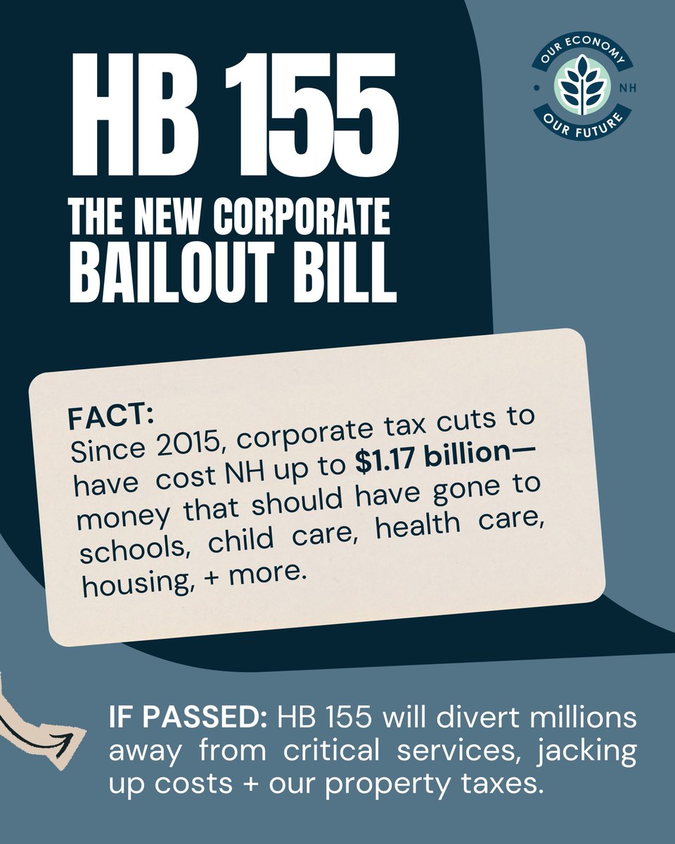 oeofnh's tweet image. 🚨 HB 155 = the new corporate bailout bill. If it passes, costs go up for the rest of us.

Want to stop it?

Join us + our partners on 12/8 @ 7 PM for a statewide mobilization call to break down HB155 + build the campaign to stop it. #NHPolitics

RSVP →  actionnetwork.org/forms/hb-155-m…
