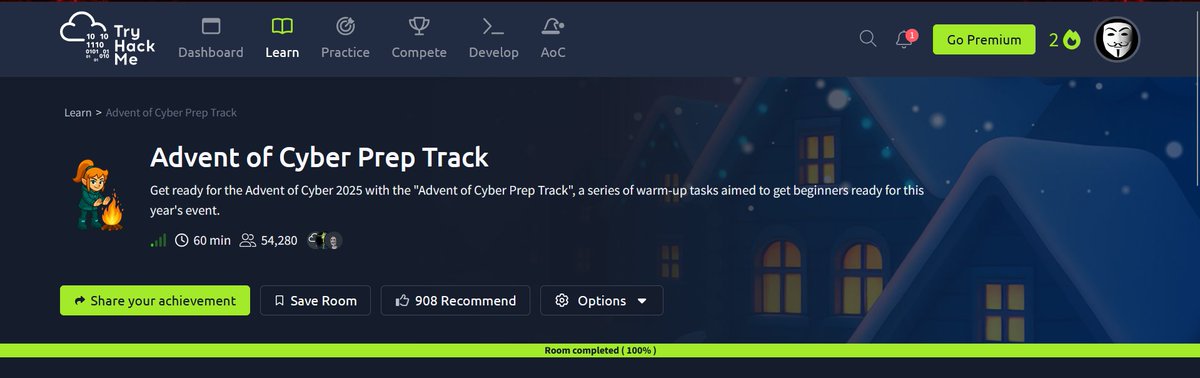 AayushR19149133's tweet image. Advent of Cyber 2025 – Day 1 Completed!
Today’s topic: Linux CLI – Shells Bells 
🐚Key takeaways:
• Linux navigation &amp;amp; command basics
• Investigated user logs &amp;amp; bash history
• Found the final flag: THM{*****-**-****-*****}
#adventofcyber2025  #tryhackme  #linuxkernel