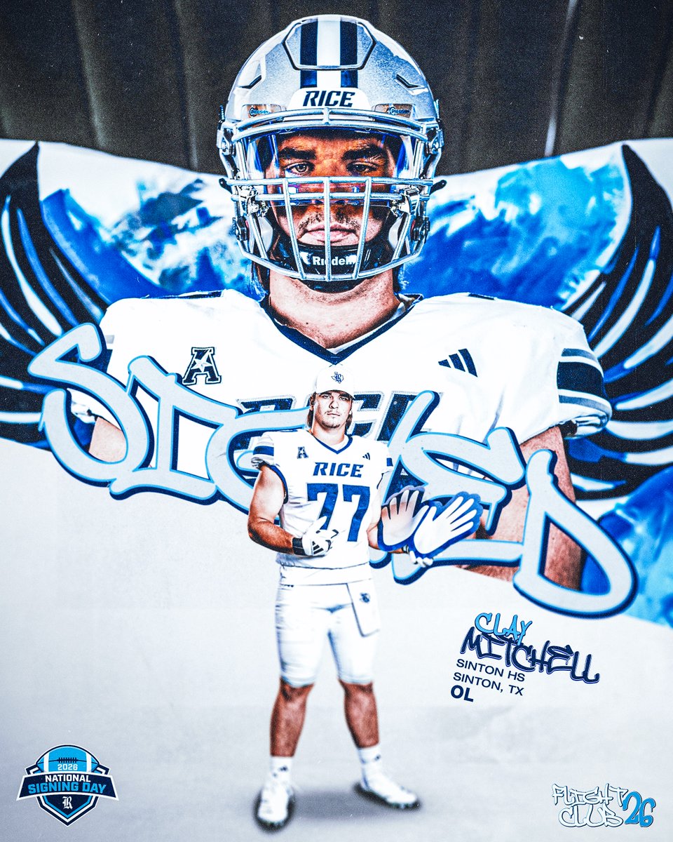 RiceFootball's tweet image. Officially a Rice Owl 🦉👐

Welcome to South Main, @ClayMitchell77‼️

#WE | #NSD26 | #FlightClub26