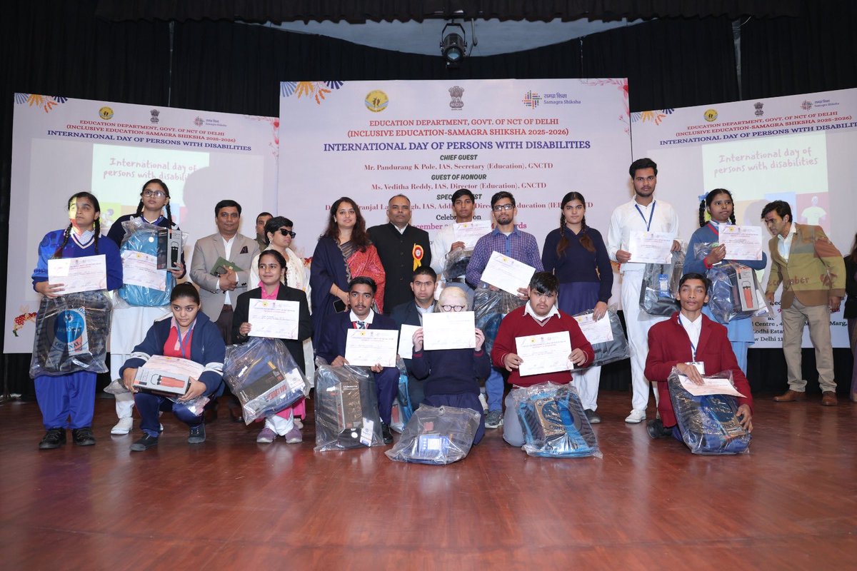 IEB_DoE_GNCTD's tweet photo. Delhi’s students lit up the IIC stage today. A celebration of inclusion, guided by our esteemed guests and driven by children who shine when they’re truly seen. 💛🌈 #InclusionMatters https://t.co/QQl6KSNO3h