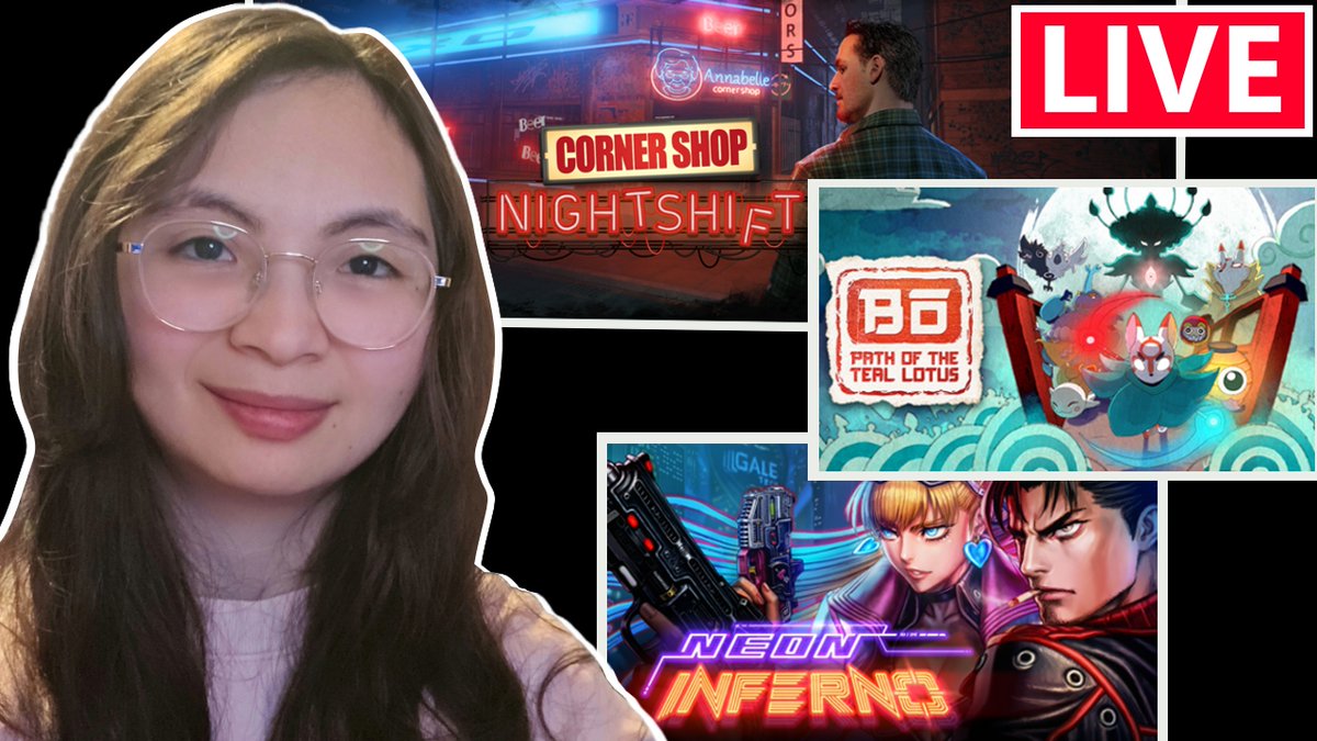 TheNekotomic's tweet photo. LIVE now! Trying Neon Inferno | Corner Shop: NightShift demo | Bo: Path of the Teal Lotus
TWITCH - https://t.co/pApeYKhrKw
YOUTUBE - https://t.co/3d7QxvzmCw

#neoninferno #BoTanukiKabuki #cornershopnightshift #gaming https://t.co/22i6kXIl4v