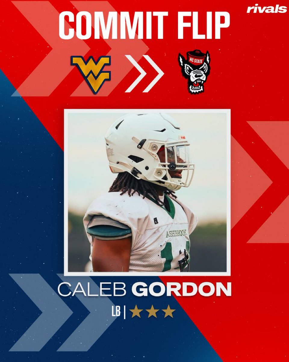 After deep consideration with my family, I will be staying home and  flipping my commitment from West Virginia and signing with <a href="/PackFootball/">NC State Football</a> !!!

Raleigh what’s up!!!!