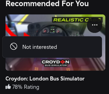 You can now get better recommended games with the new "Not interested" button.