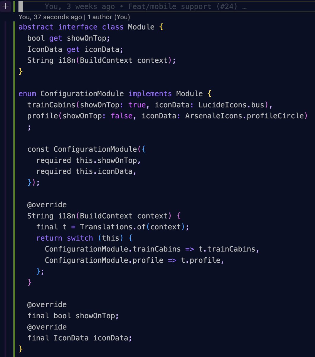 nank1ro's tweet image. Happily surprised to discover that Enums in Dart can implement classes