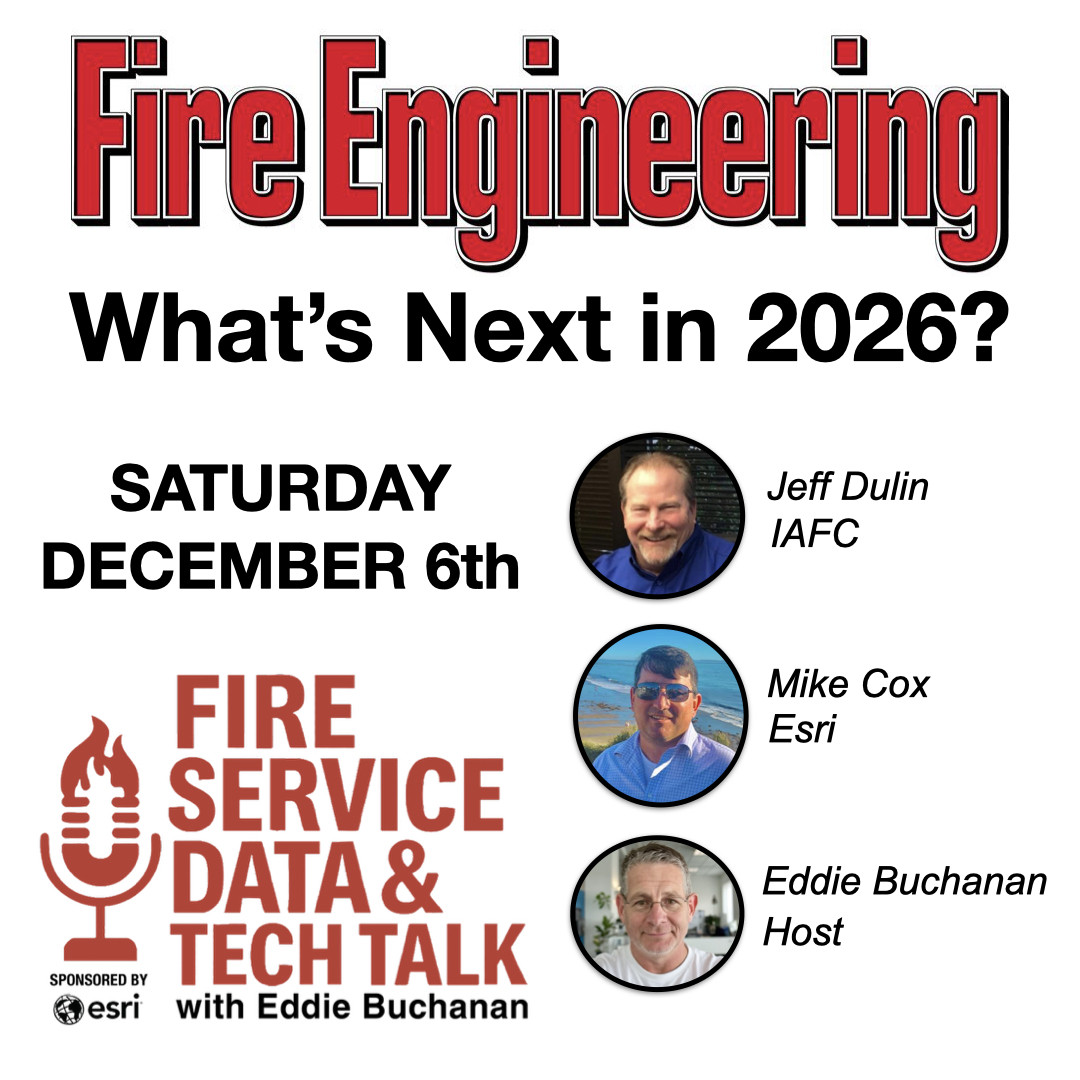 DataTechTalk's tweet image. How do you budget for a 3-5-year plan when technology advances every day? Get a preview of TSI next week, a glimpse of what to expect in 2026, and other data and tech challenges facing public safety in the year to come! On @fireengineering  social media outlets airing Saturday!