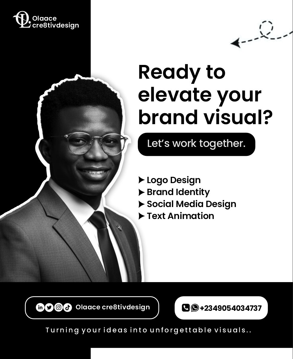 OlaexpertS21588's tweet image. &quot;As a passionate graphic designer based in Osogbo, Nigeria, I, Sulaimon Sodeeq (olaacecre8tivdesign), craft visual stories that inspire and engage audiences. With a keen eye for detail and a flair for creativity.
#GraphicDesigner #designprojects