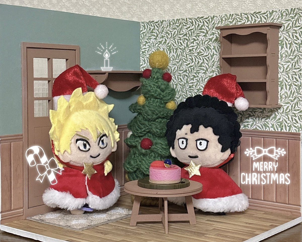 セリアのぬい活グッズと
ドールハウスでクリスマス仕様の
お部屋作った🎄