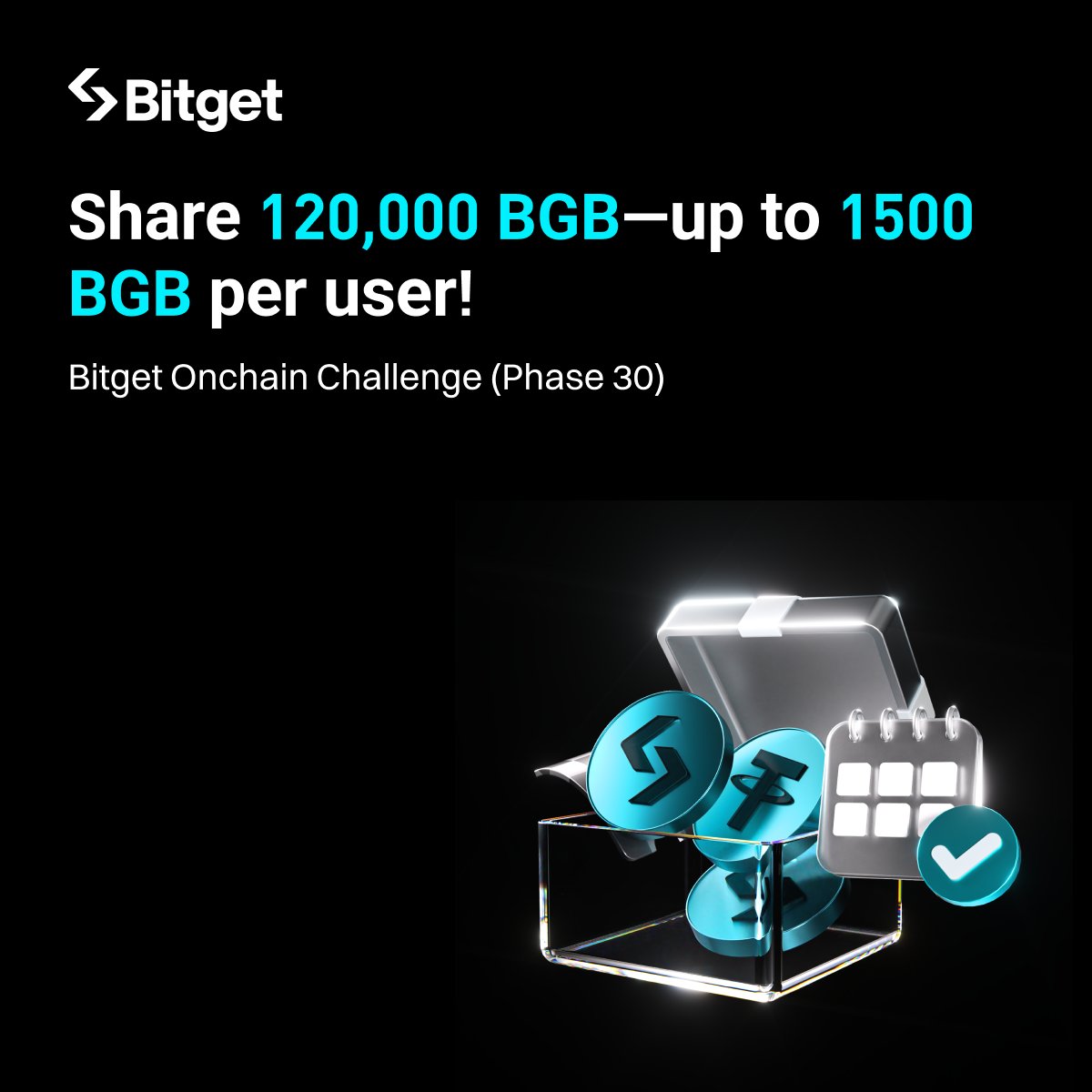 Trade to share 120,000 $BGB - #BitgetOnchain Challenge Phase 30 is here!
 
🗓️ Dec 3, 16:00 – Dec 10, 15:59 (UTC)
 
👉 Register now: bitget.com/events/onchain…
 
Eligible tokens:
KOGE/pippin/币安人生/AAPLon/TSLAon