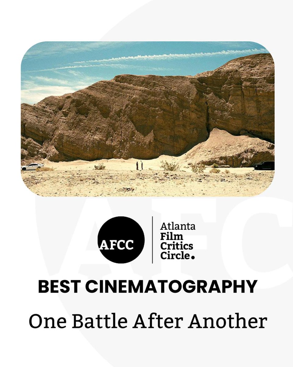 ATLFilmCritics's tweet image. Best Cinematography 
One Battle After Another
@warnerbros @onebattleafteranother #OneBattleAfterAnother  
#AFCCAwards #AFCC #ForTheLoveOfMovies