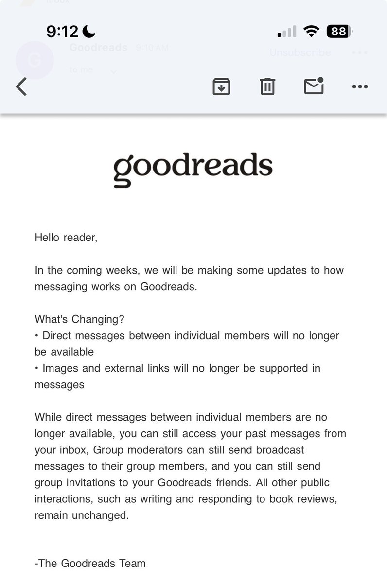 cococovert's tweet photo. How do you ask your reading crush on a date without DMs?? I guess my husband and I will be the final @goodreads love story. https://t.co/QNyVcaeJg8