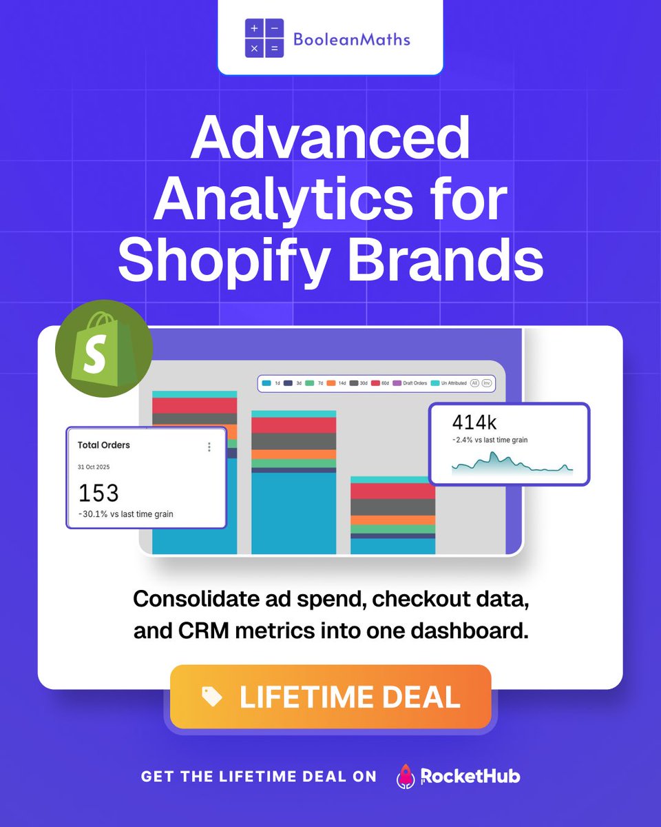 RocketHub's tweet image. Your entire business in one dashboard 📈
Unify ad spend, checkout data, and CRM metrics instantly.

Claim the lifetime deal now!

#shopifyapps #marketingdashboard #datatools #rockethub