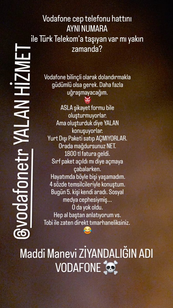 MADDİ MANEVİ DOLANDIRDIN VODAFONE VE ŞİKAYET FORMU BİLE OLUŞTURMUYORSUN ÖYLE Mİ? <a href="/VodafoneTR/">Vodafone Türkiye</a> <a href="/VodafoneDestek/">Vodafone Destek</a> <a href="/VodafoneMedya/">Vodafone Medya</a>