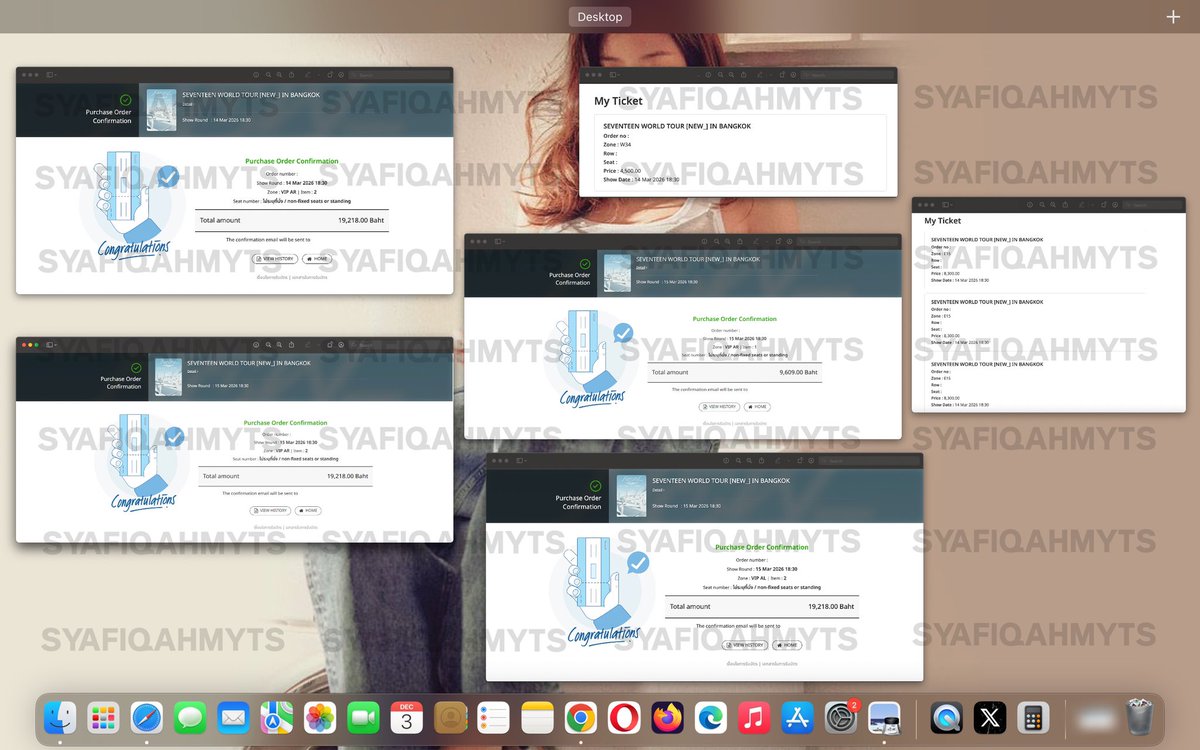 <a href="/syafiqahmyts/">fiqa | ticketing service</a> [SEVENTEEN NEW_ WORLD TOUR IN BANGKOK]

Secured x11 tickets (including 7 VIP standing) for my customers during presale. Thank you for using my service 🤍

#NEW_BANGKOK #SVT_TOUR_NEW_in_BANGKOK