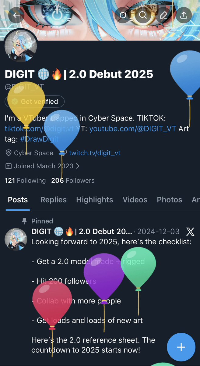 Wow! Balloons flew out of my profile today! That’s so cool! 🤣

#Vtuber #ENVtubers #birthday