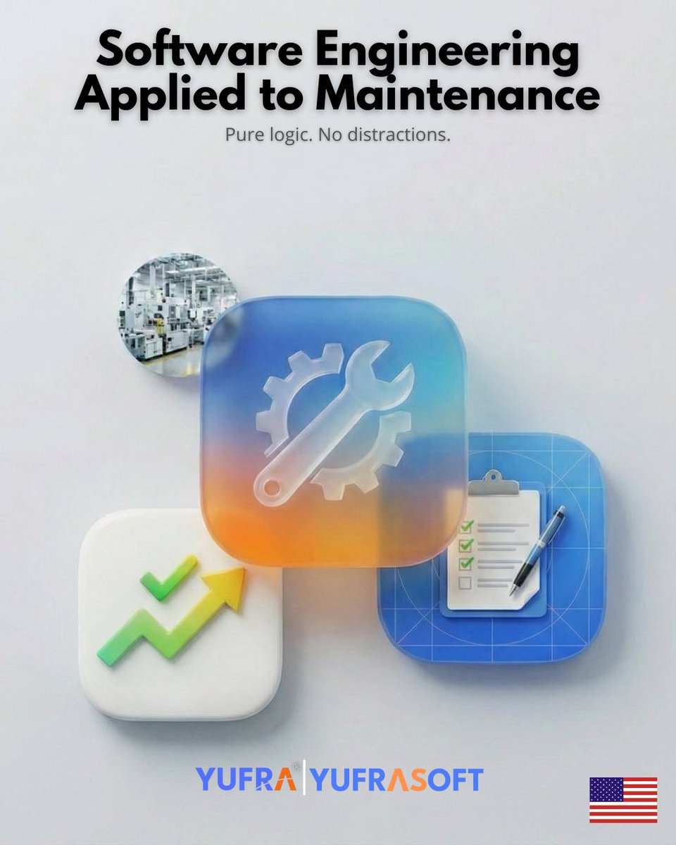 yufrasoft's tweet photo. Engenharia de Software aplicada à Manutenção.Sem distrações. 

O Yufra® é um CMMS SaaS industrial desenvolvido sob a metodologia da Física dos Pensamentos. Estrutura robusta para decisões estratégicas.

#YufraSoft #CMMS #ManutençãoIndustrial #GestãoDeAtivos #SaaS #Engenharia https://t.co/tQOT2ctlRb