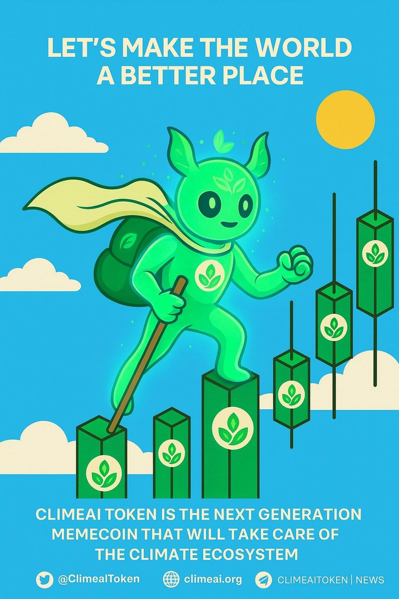 ClimeaiToken's tweet photo. 🌍 ClimeAI Is Rising!

Climo is on a mission — stepping boldly into the future as we build a memecoin that actually cares about the planet.
💚 Next-Generation Eco Memecoin
💠 Powered by community
🌿 Designed to protect the climate ecosystem
🚀 Built for long-term impact

Join the movement.
Let’s make the world a better place, together.
@ClimeaiToken | https://t.co/2a0CR8DMKn | ClimeAI News
#ClimeAI #Climo #EcoCrypto #GreenMemeCoin #NextGenCrypto #SustainableBlockchain #100xGem #CryptoCommunit