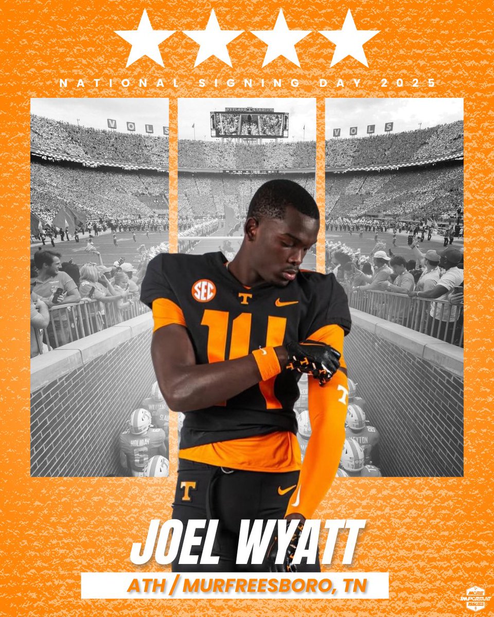 More_Issues's tweet image. 4⭐️ ATH Joel Wyatt has signed and is officially a Tennessee Vol.

Welcome Home🍊