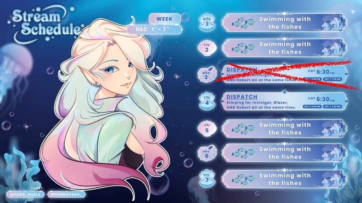 CIYRIN's tweet image. 💋 UPDATED Stream Schedule for the week of 12/1 🎶

I absolutely forgot about an appt I had today 😭 so stream today has been moved to tomorrow. So sorry pookies 🩵