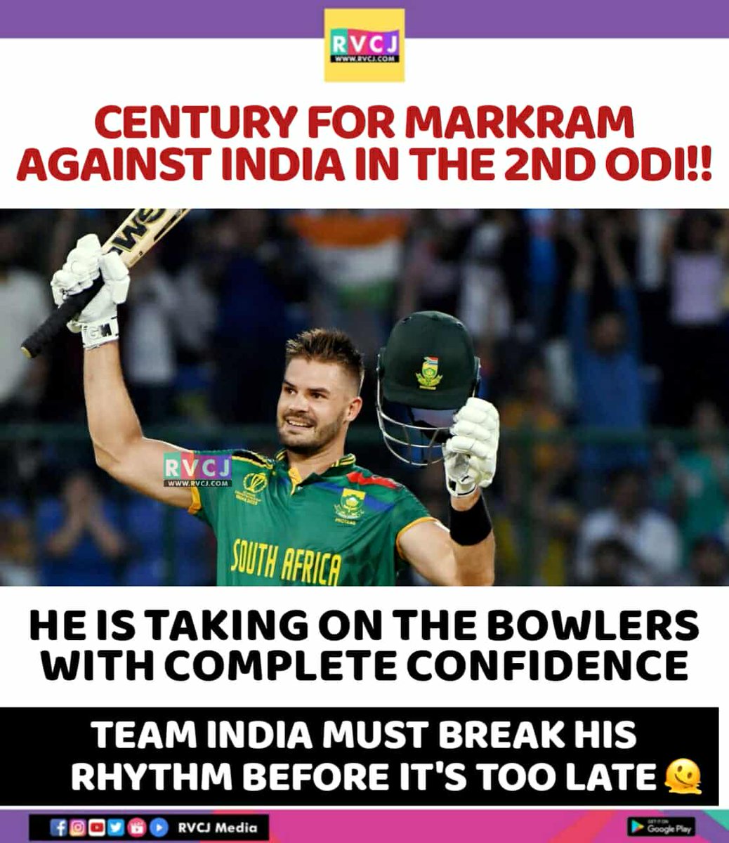 rakeshrok20's tweet image. Aiden Markram Century.

#AidenMarkram #aiden #markram #INDvsSA #ODI #RCB #SRH