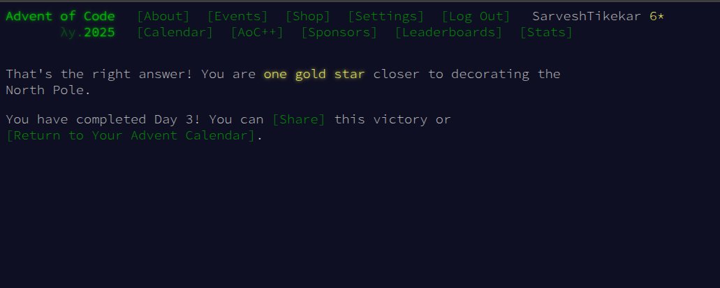 sarv_twt's tweet image. Day 3 completed ✅

#AdventOfCode