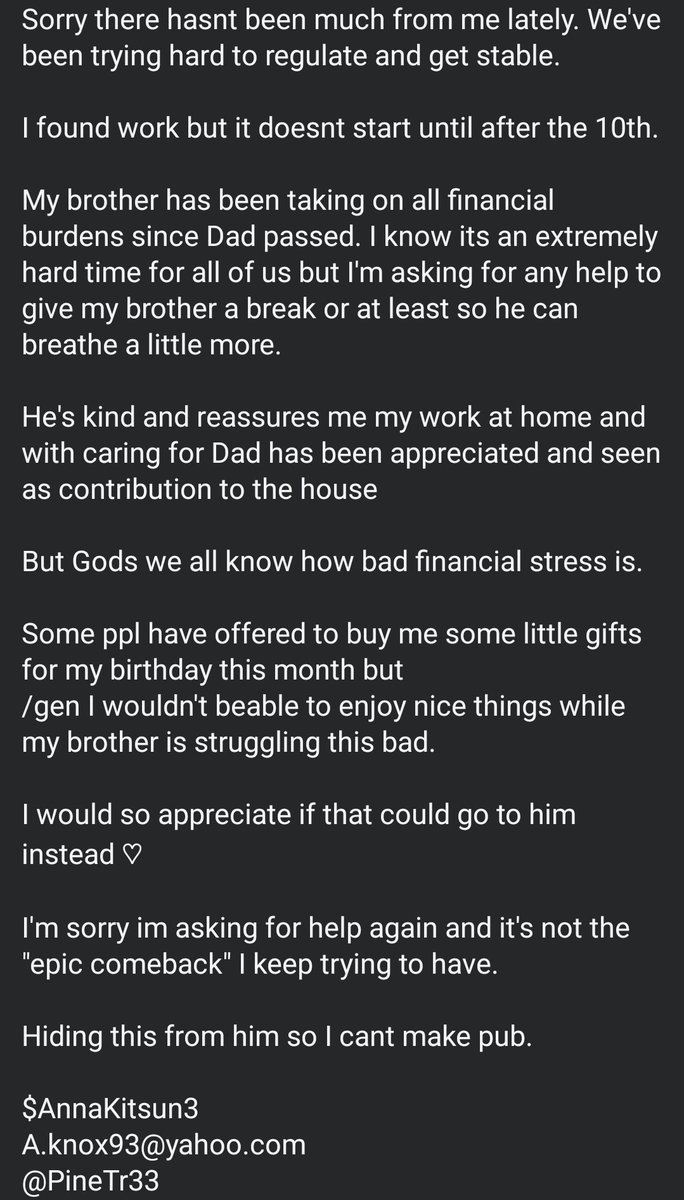AnnaKitsun3's tweet photo. Everything has been rough since Dad passed, any help would be appreciated 
Sorry its more of not update art https://t.co/FoMol8s13q