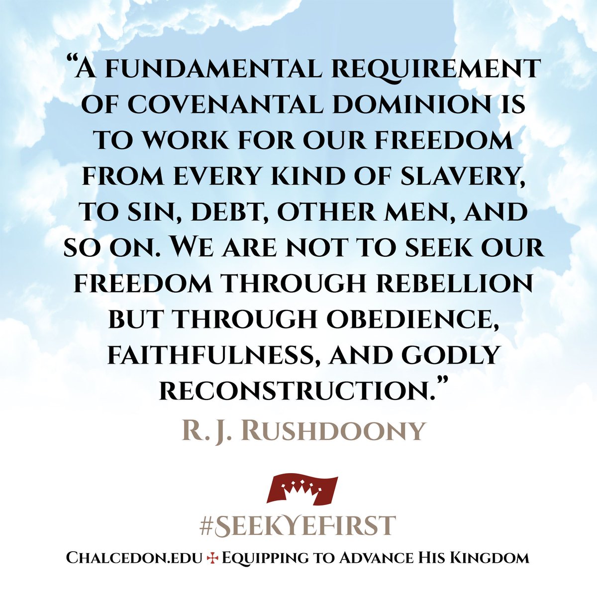 RJRushdoony's tweet photo. Godly reconstruction. #SeekYeFirst https://t.co/pFEkVpbY9z