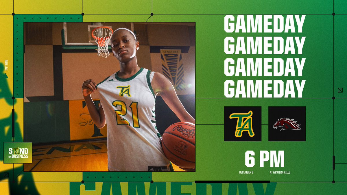 GAMEDAY @ Western Hills | 6 PM 

Come on out and support the Lady Senators when they travel to West Hi to take on the Lady Mustangs in conference play. 

#WeAreTaft🔰
