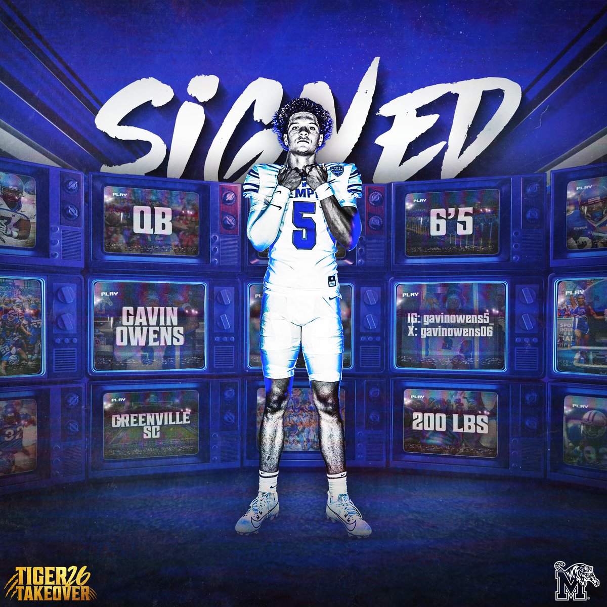 MemphisFB's tweet image. ✏️ Gavin Owens
🏈 Quarterback
📍 Greenville, SC
📱 @gavinowens06