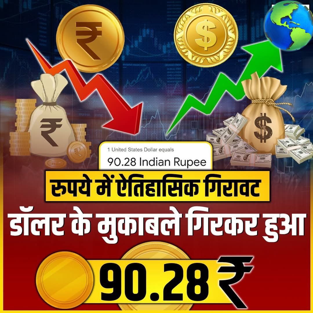 Imsafur20's tweet image. लो हो गया है 90 पार , क्या जनवरी तक शतक 💯 लगाएगा डॉलर 💵, 

आज तक इतने नीचे नहीं गया है रुपया जितना अब गया है और अभी भी आशंका है कि शतक 💯 लगाएगा! 

अगर सब कुछ सही है , तो रुपया इतने नीचे क्यों ????
