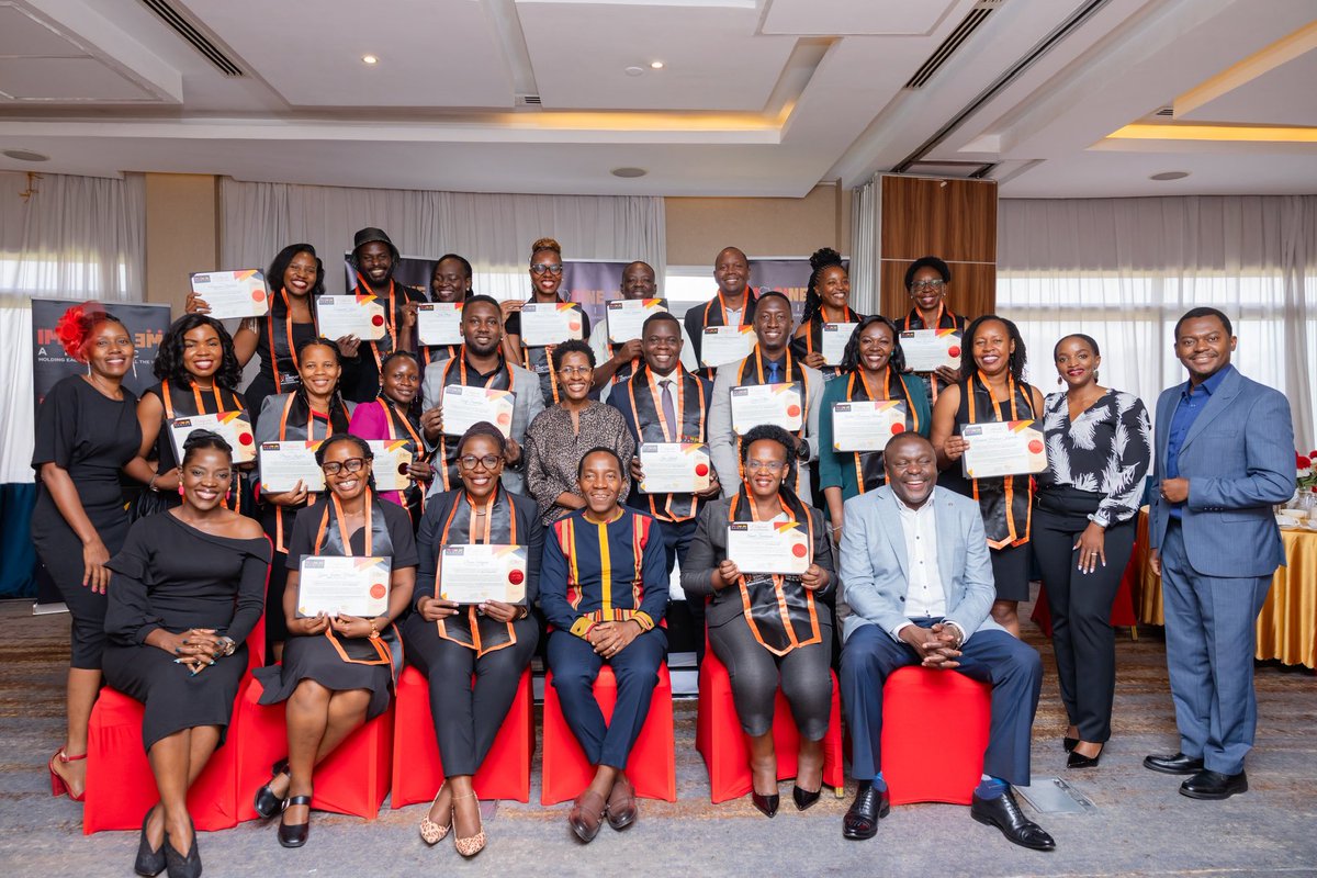LaneUganda's tweet photo. Shafic Senabulya , President of BNI Champions, Uganda , who is our CEO at Lane production Uganda   graduates as a Workplace 
 Steph Mukasa  PCC, President of International Coaching Federation , hands over certificates, praising the achievement. https://t.co/WeCZ2RuIYA