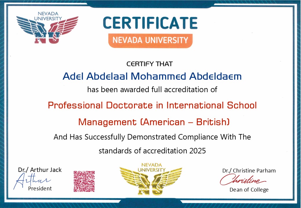 #تهنئة |
تتقدم إدارة مجمع مدارس جيل الإبداع بخالص التهاني للمشرف الأكاديمي بالقسم الأمريكي د/عادل عبدالعال لحصوله على درجة الدكتواره المهنية في إدارة المدارس الدولية ،مع خالص الأمنيات له بدوام التوفيق و التميز.