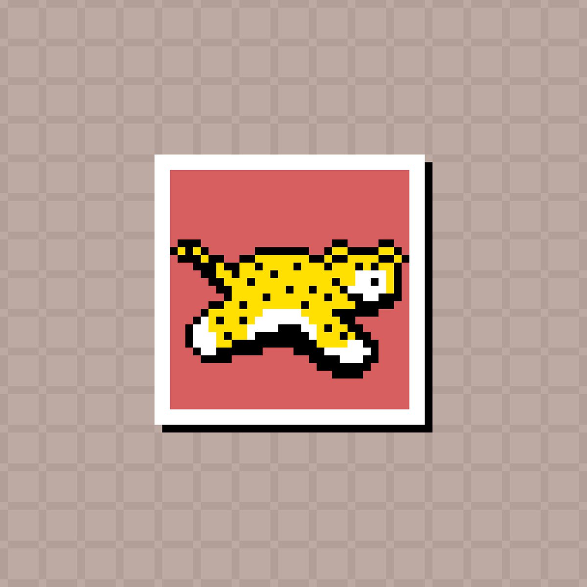 冬ドまでドット絵しりとり 73日目: ビーチ⇨『チーター』🐆 #cheetah