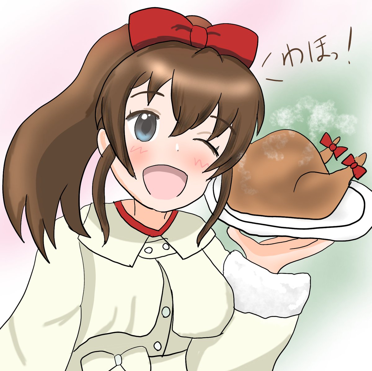 #佐竹美奈子
#ミリシタ
クリスマスが待ちきれずチキンをわっほいする美奈子さん