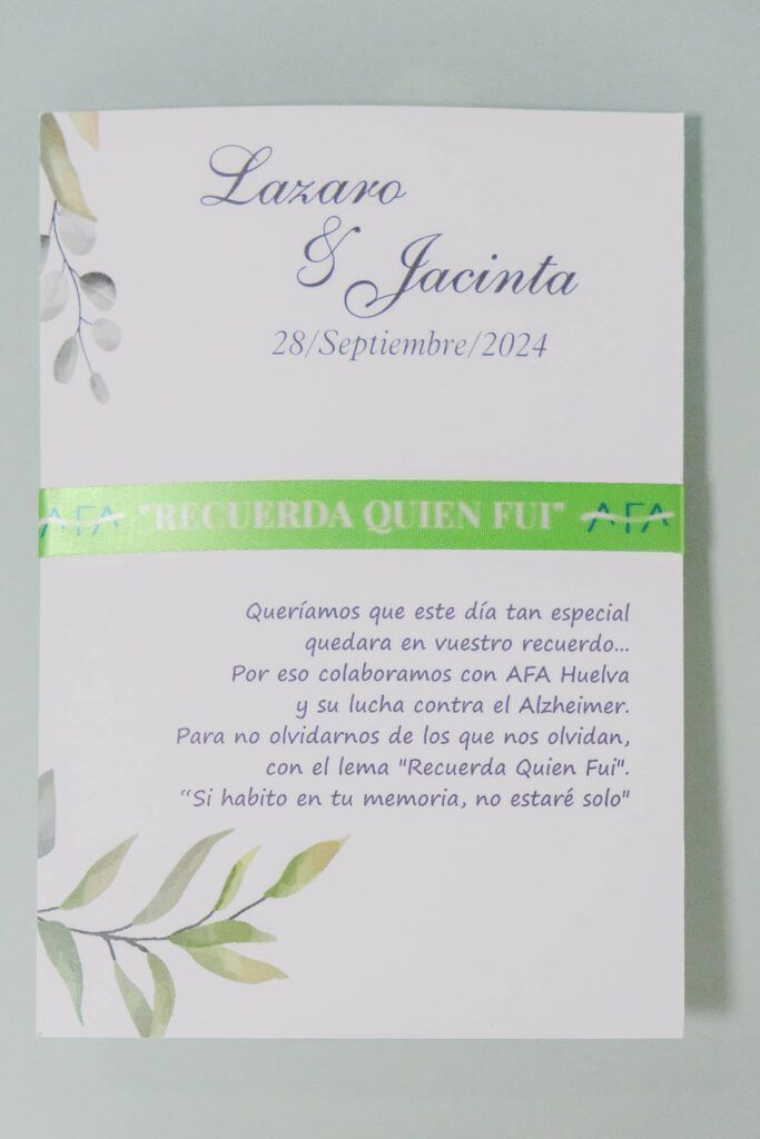 Regala a los invitados de tu boda un detalle con el que apoyar a AFA Huelva #alzheimer #demencia #solidaridad
Podéis encontrar más tarjetas de boda en nuestra "Tienda Solidaria" afahuelva.es/tarjetas-de-bo…