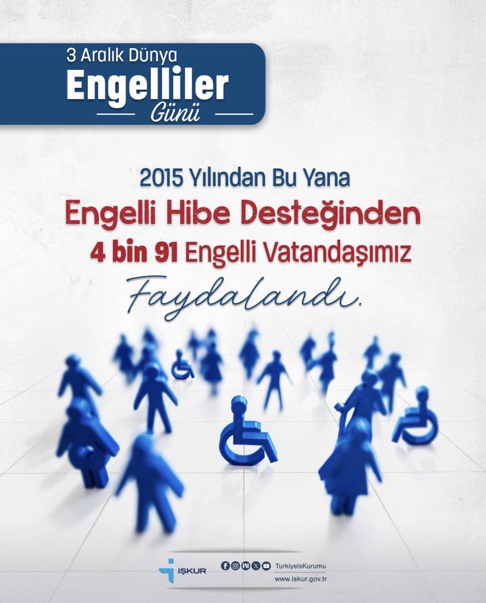 Engelsiz Bir Gelecek için Çalışıyoruz!

2025 yılında engelli girişimcilere yönelik Engelli Hibe Desteğini 580 bin TL’ye yükselttik. Son 10 yılda Engelli Hibe Desteğinden 4 bin 91 engelli vatandaşımız faydalandı. 

#EngelsizİŞKUR
#EngelliİşKoçu
#İşKulübü