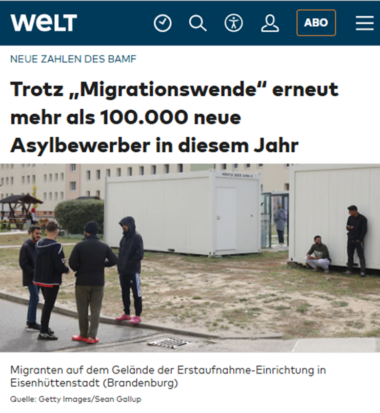 Deutschland erwartet ~100'000 Asylanten in diesem Jahr.

Dann dürfte die Schweiz mit ihrer 10x kleineren Bevölkerungszahl also ~10'000 Asylanten erwarten.

Es werde in diesem Jahr aber wieder ~28'000 Asylanten sein!

Wenn EIN Land eine Migrationswende braucht, dann die Schweiz!!!
