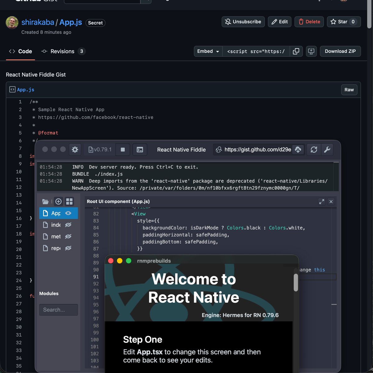 birch_js's tweet image. Having recently got the opportunity to work on native apps professionally for the first time in my career, I got to learn first-hand how far behind the React Native Desktop ecosystem is.

But I saw so much potential in it that I&apos;ve been pushing to make it a first-class citizen!