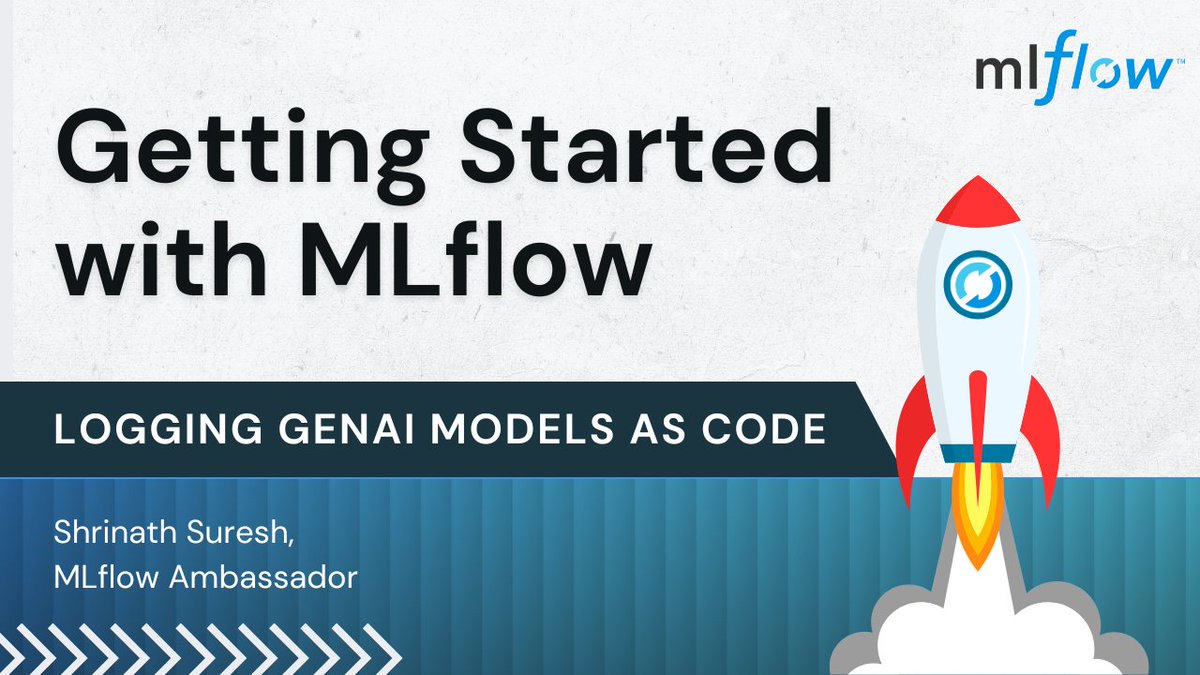 MLflow's tweet image. 🚀 𝗚𝗲𝘁𝘁𝗶𝗻𝗴 𝗦𝘁𝗮𝗿𝘁𝗲𝗱 𝘄𝗶𝘁𝗵 𝗠𝗟𝗳𝗹𝗼𝘄: 𝗟𝗼𝗴𝗴𝗶𝗻𝗴 𝗚𝗲𝗻𝗔𝗜 𝗠𝗼𝗱𝗲𝗹𝘀 𝗮𝘀 𝗖𝗼𝗱𝗲

Why log GenAI models as code? It&apos;s essential for ensuring versioning and reproducibility of API-based models, providing clear traceability for the model&apos;s logic and…