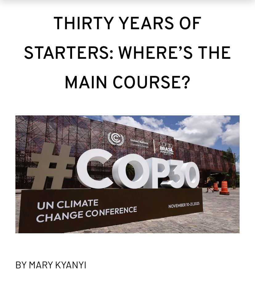 PowerShftAfrica's tweet photo. What good are climate agreements if the people they’re meant to protect continue to suffer?

Our latest article breaks down the growing frustration with a COP process that delivers big promises on paper but leaves frontline communities with rising emissions, rising debts, and rising climate disasters.

Thirty years in, one thing is clear: commitments mean nothing without action, financing, and justice.

Read the full piece below.
https://t.co/heo99Wn3jn