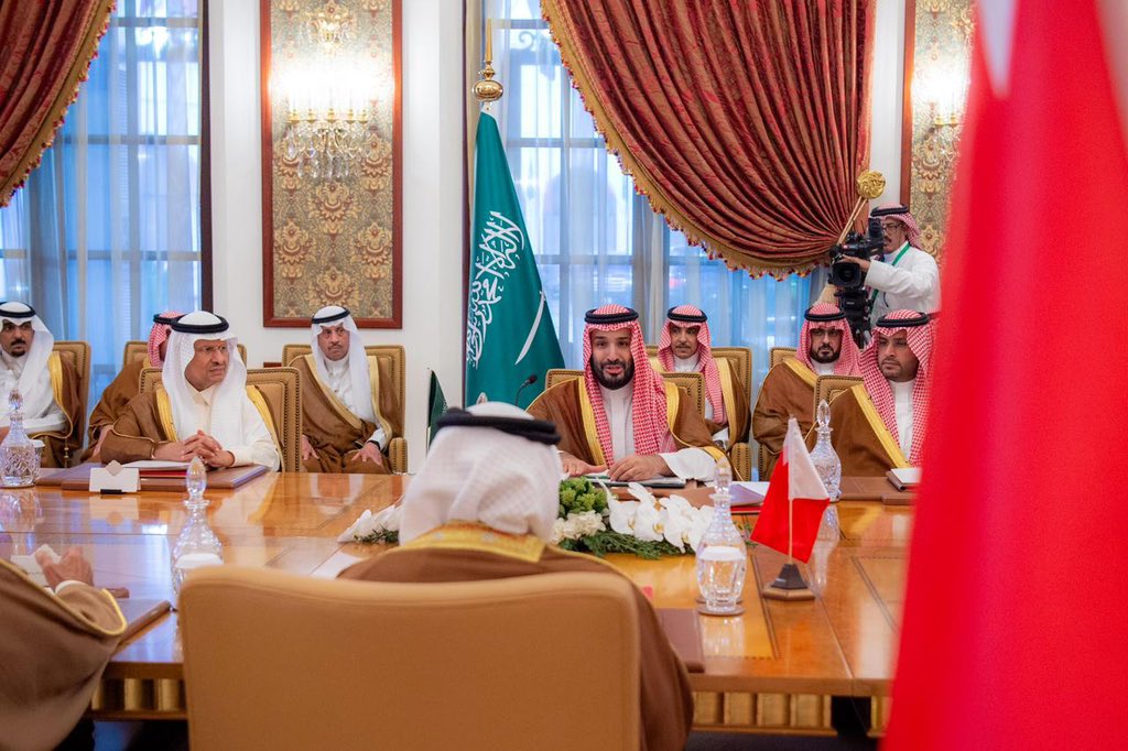 سمو #ولي_العهد وسمو ولي العهد بمملكة البحرين يترأسان الاجتماع الرابع لمجلس التنسيق السعودي البحريني في العاصمة البحرينية المنامة.