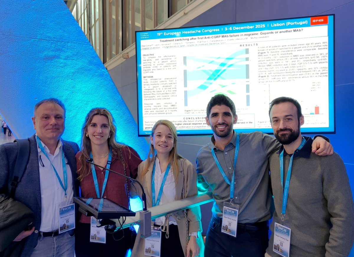 DrMunozVendrell's tweet image. All set for an exciting #headache congress ahead in Lisbon. Proud of this team @NeurologiaHUB @hbellvitge!

#EHC2025 @EHF_Official