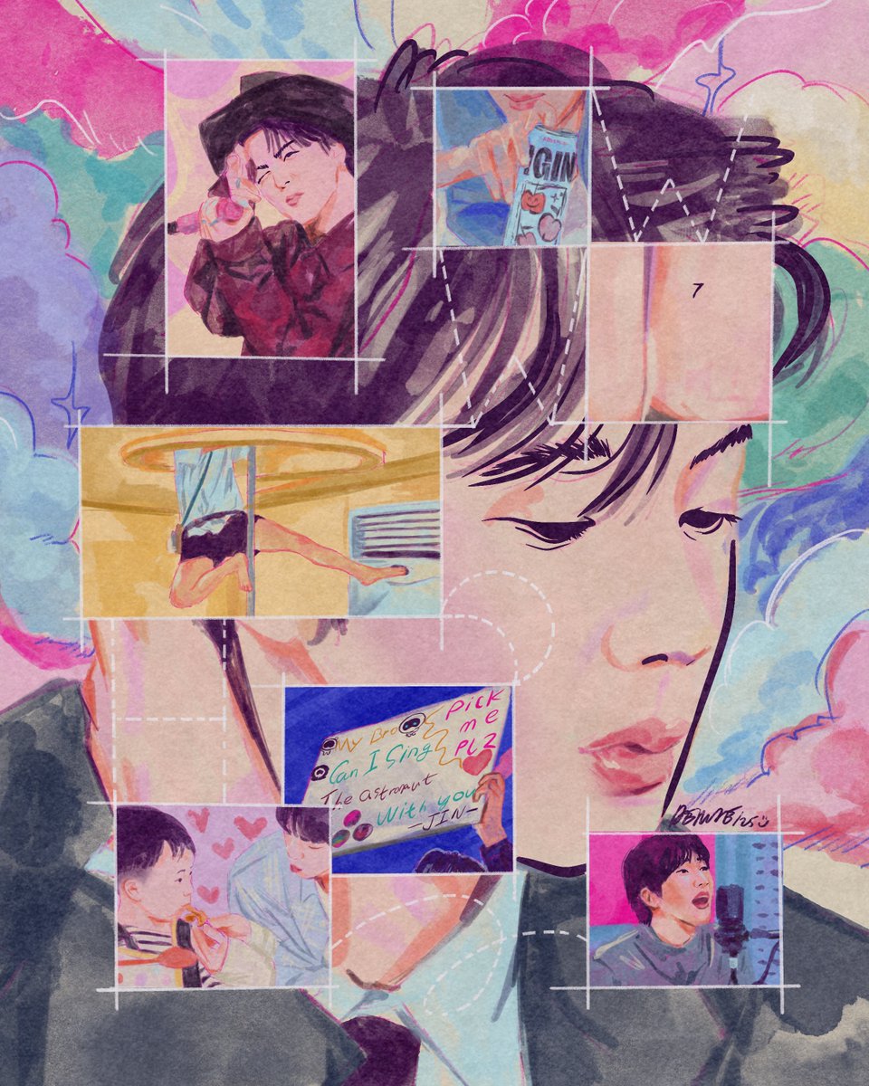 that one extremely employed bestie on a random tuesday 🤠🎤🍻👩🏻‍🚒🪐🍼👶🏻🎧🎶💜

#HappyJinDay #HappyBirthdayJin #btsfanart @bts_twt