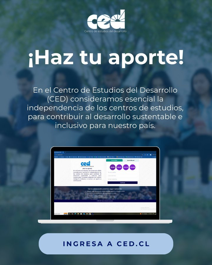 📌 En el CED consideramos esencial la independencia de los centros de estudios, para contribuir al desarrollo sustentable e inclusivo para nuestro país. 

🔎Haz tu aporte AQUÍ: aportes.ced.cl